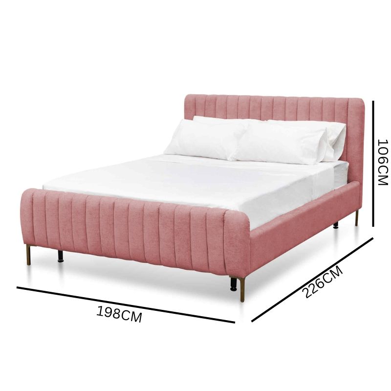 Kai King Bed Frame - Blush Pink