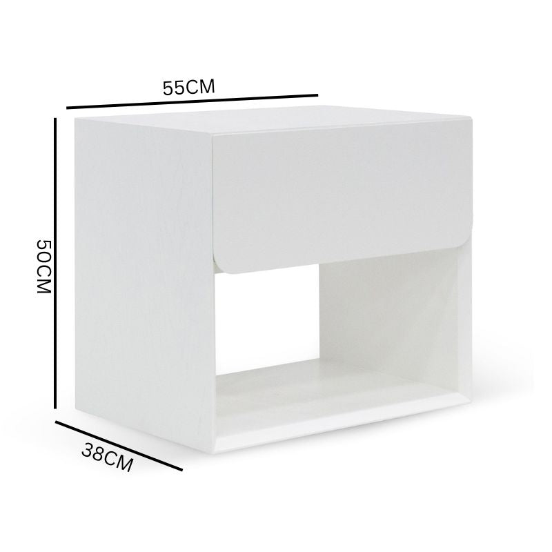 Kali Oak Bedside Table - White