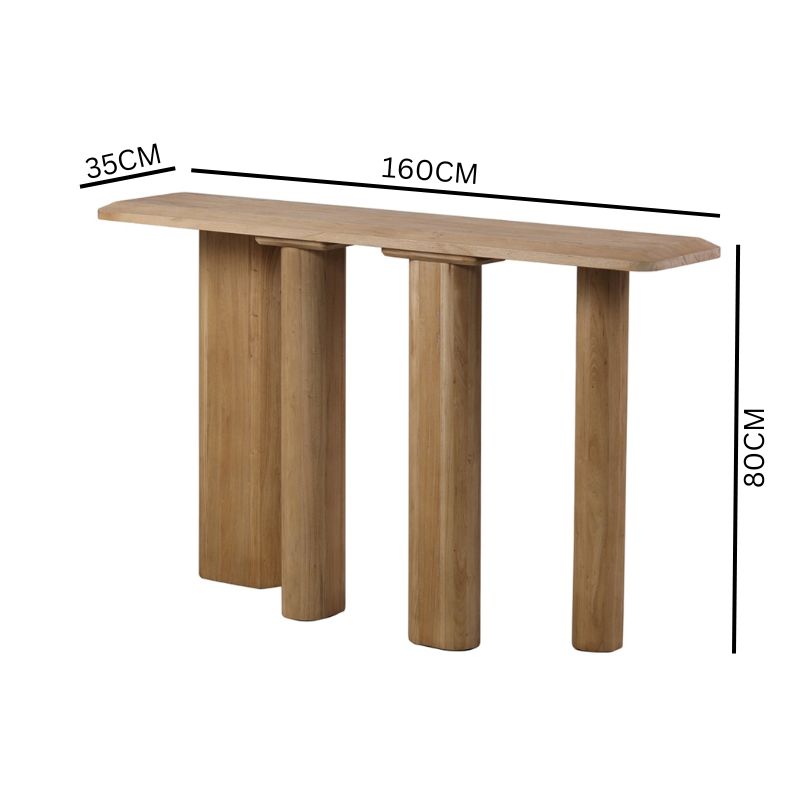 Layla 1.6m Wooden Console Table - Natural