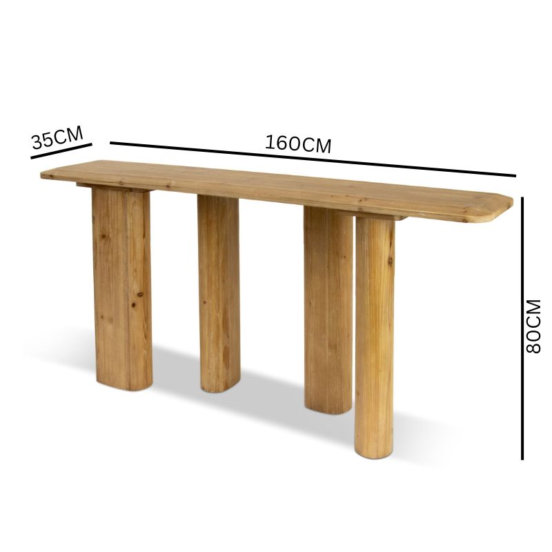 Layla 1.8m Wooden Console Table - Natural