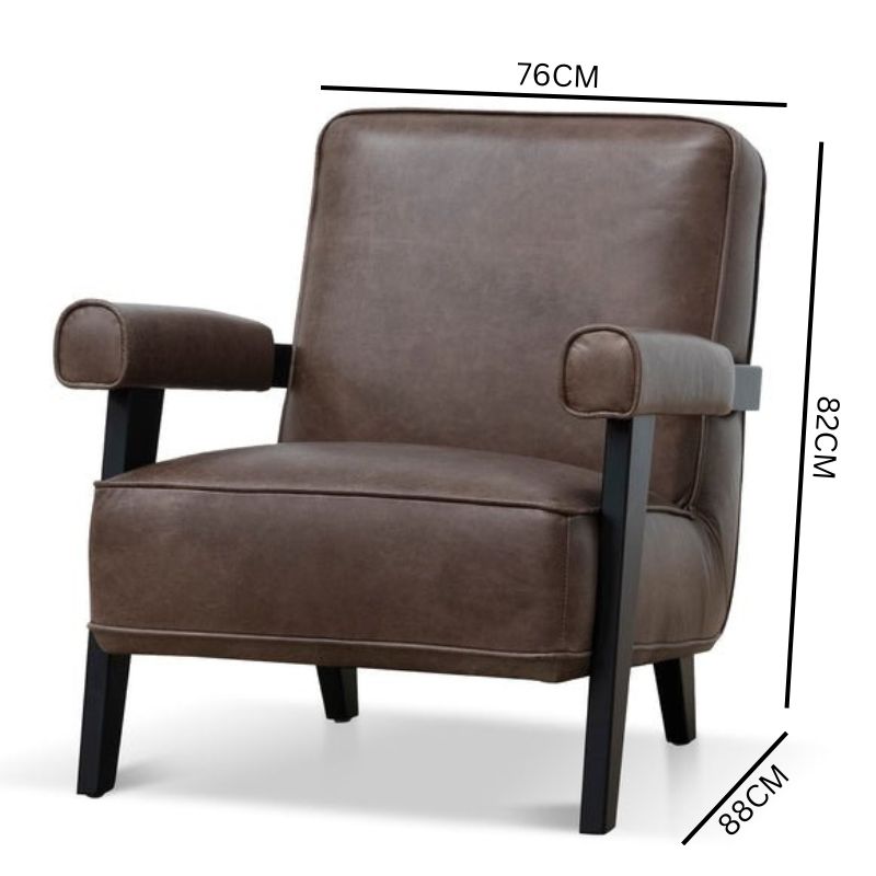 Liam Armchair - Dark Brown Leather