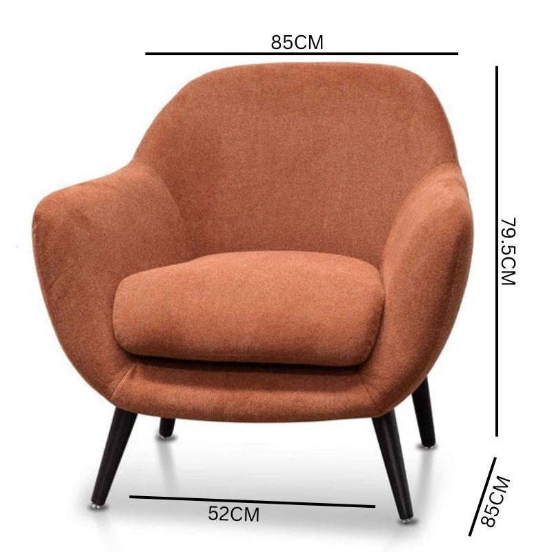 Lila Armchair - Burnt Orange
