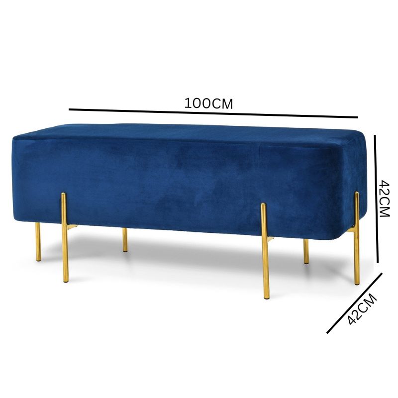 Lila Ottoman - Blue Velvet Seat