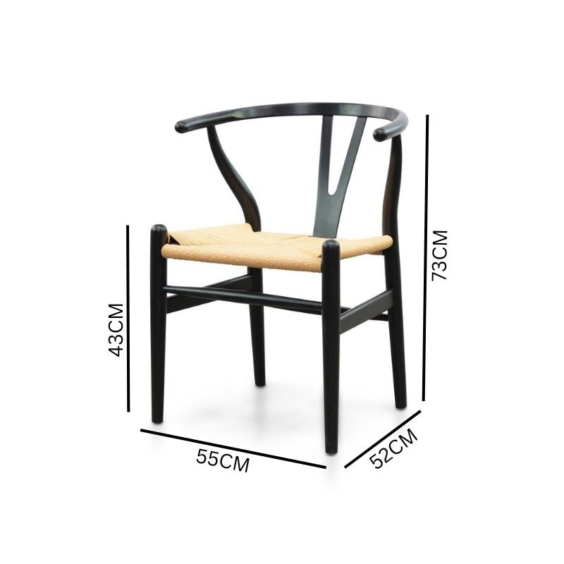 Lily Wooden Dining Chair - Black & Natural