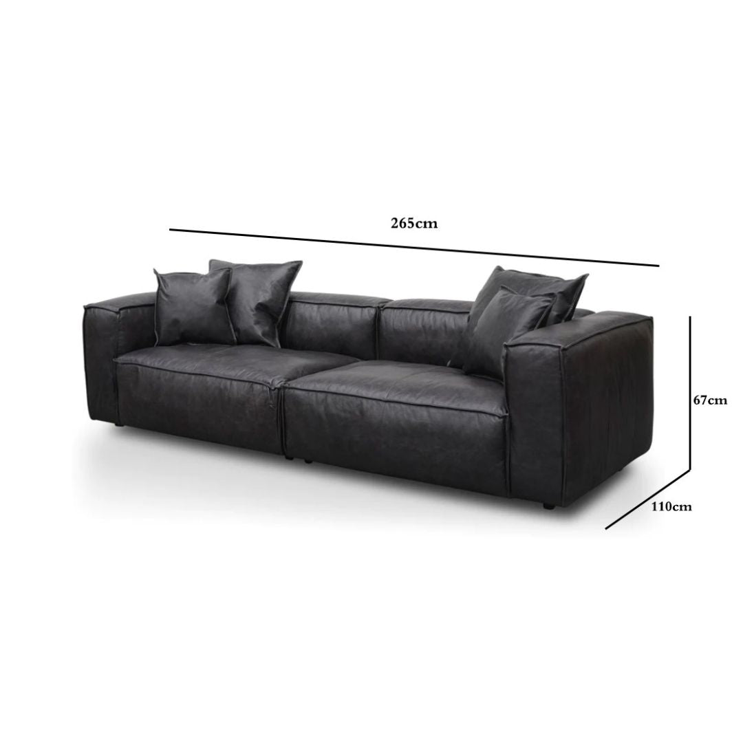 Loft 4S Sofa - Charcoal Leather