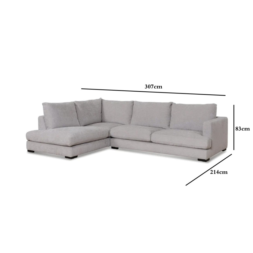 Lucinda 4S  Left Chaise Sofa - Oyster Beige