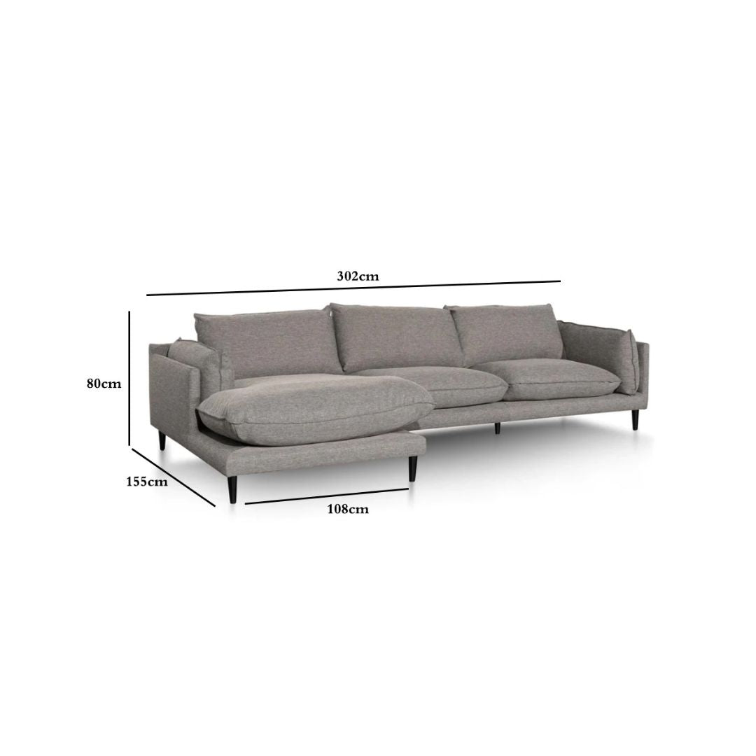 Lucio 4S Left Chaise  Sofa - Graphite Grey