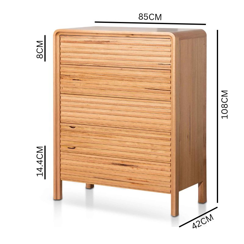 Luna Tallboy Drawer Chest - Messmate