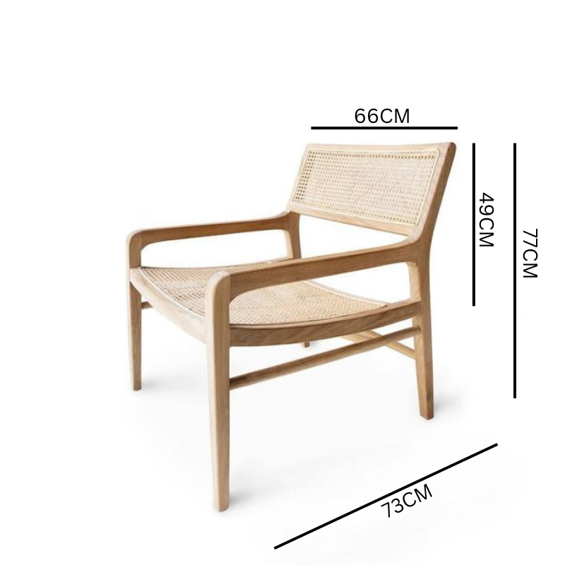 Marcel Teak Rattan Armchair - Natural