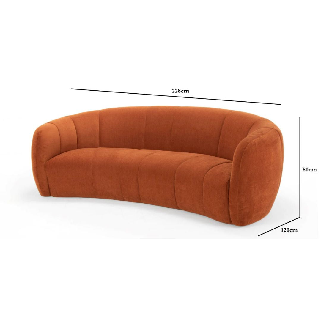 Marianne 3S Sofa - Rust