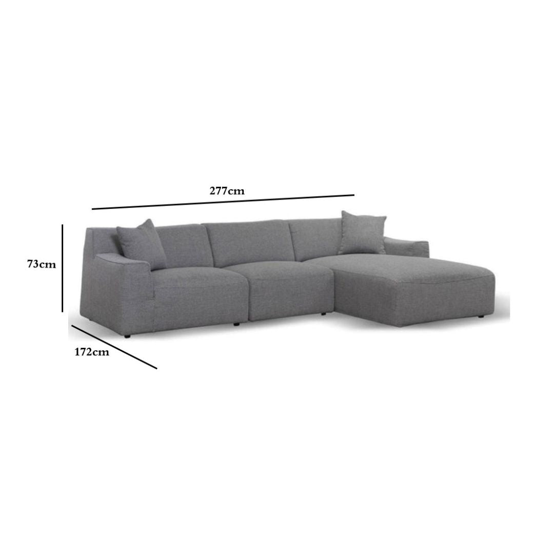 Mason 3S Right Chaise Sofa - Noble Grey