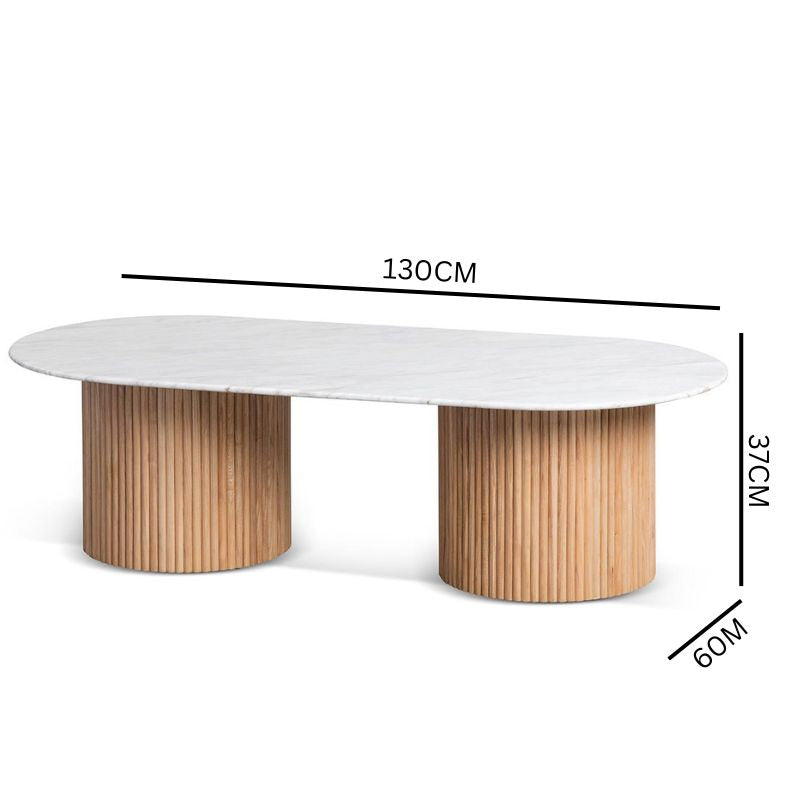 Mason Marble Top Oval Coffee Table