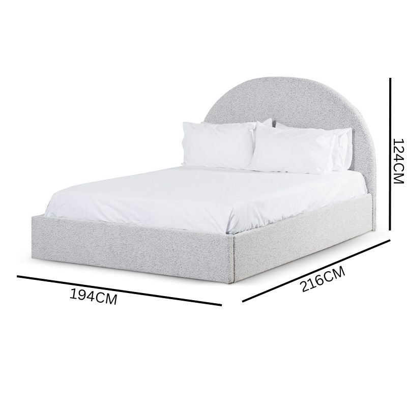 Maximus King Bed Frame - Pepper Boucle