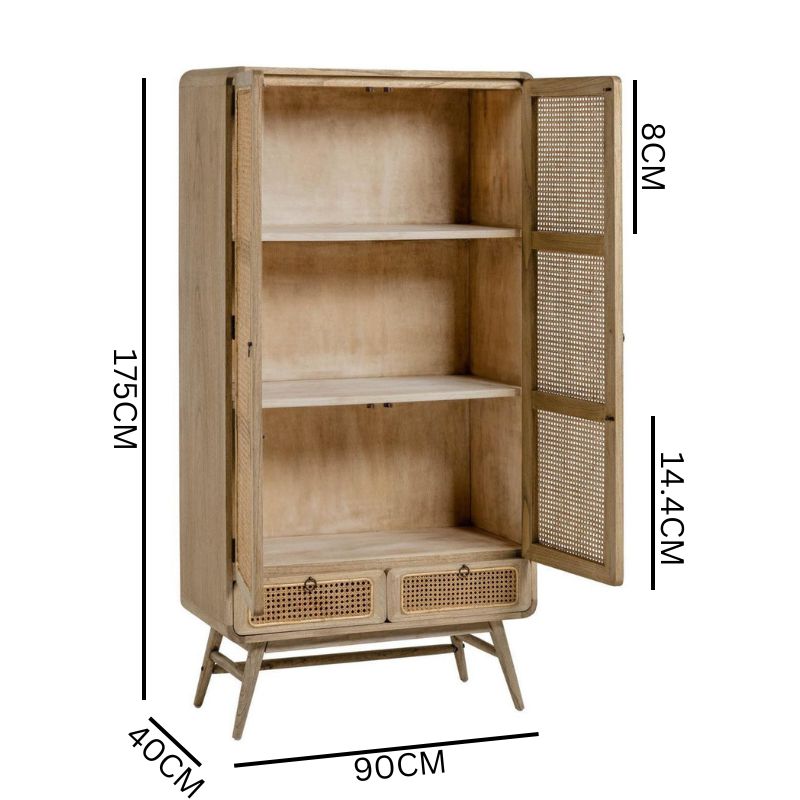 Maya Rattan Beech Tall Cabinet - Natural