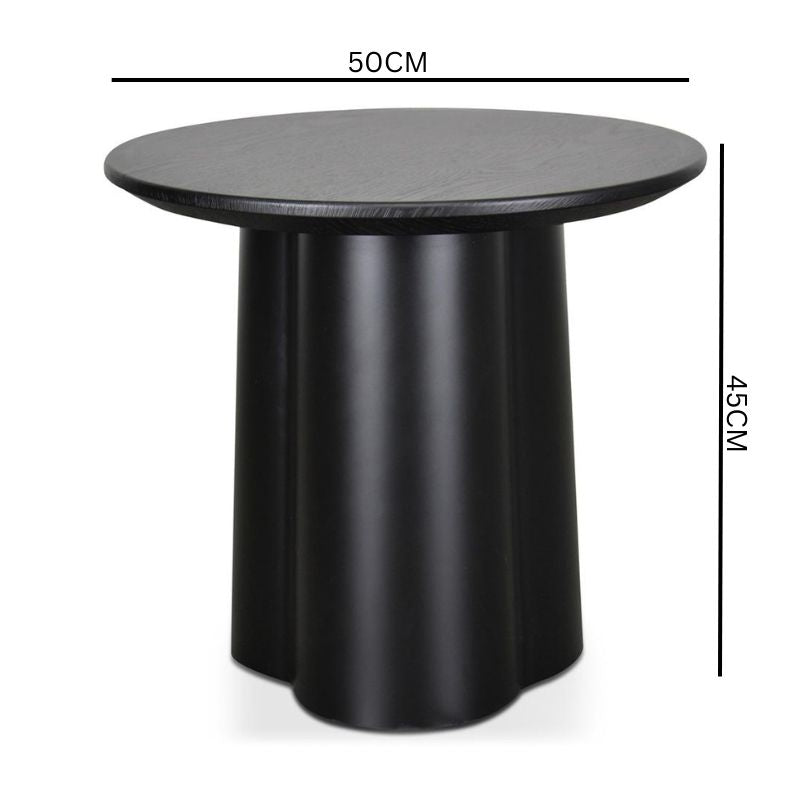 Maya Round Side Table - Full Black