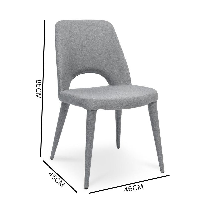 Mia Fabric Dining Chair - Coin Grey