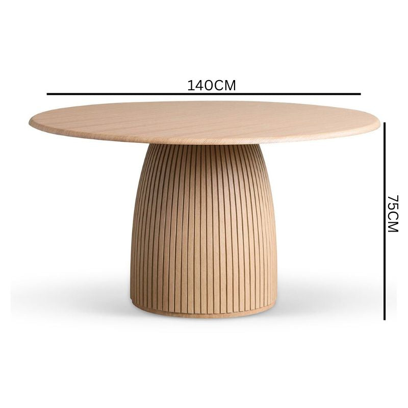 Moscow 1.4m Round Dining Table - Natural
