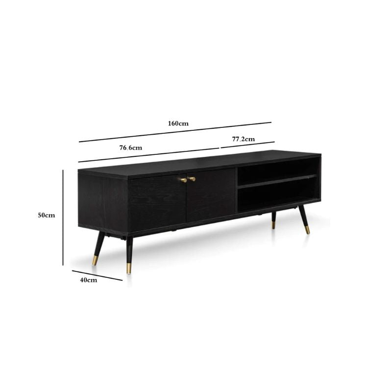 Nia Black Wooden TV Entertainment Unit