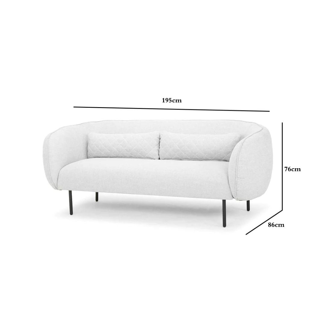 Noah 2S Sofa - Light Texture Grey