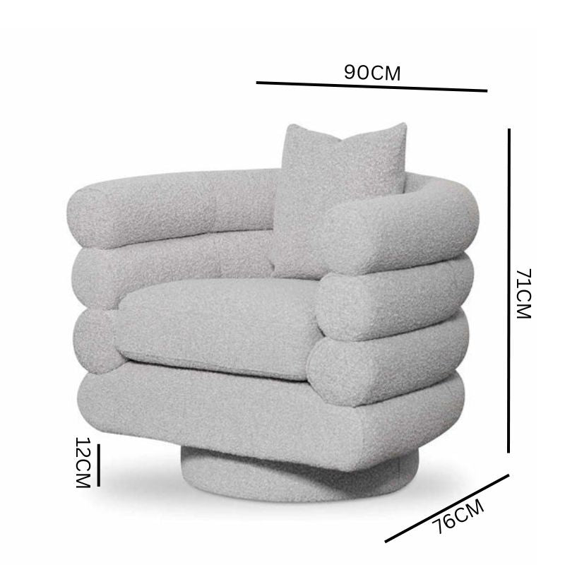 Noah Armchair - Ash Grey Boucle