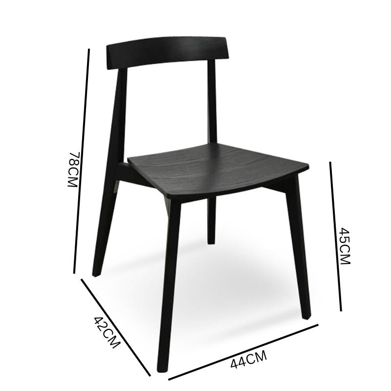 Noah Wood Dining Chair - Black