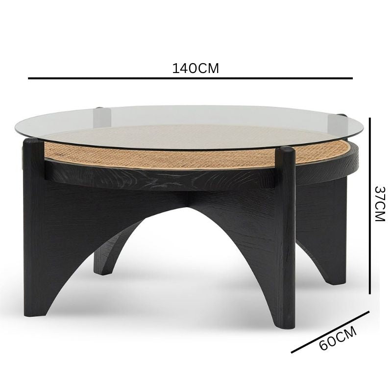 Nolan Round Glass Coffee Table
