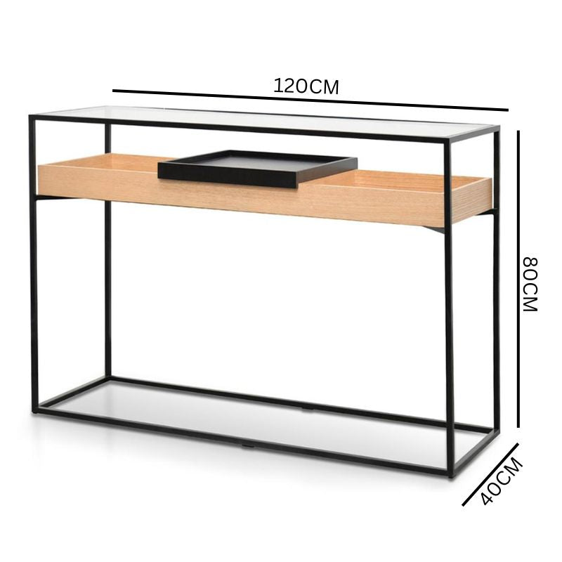 Oliver Metal Frame Console - Natural and Black