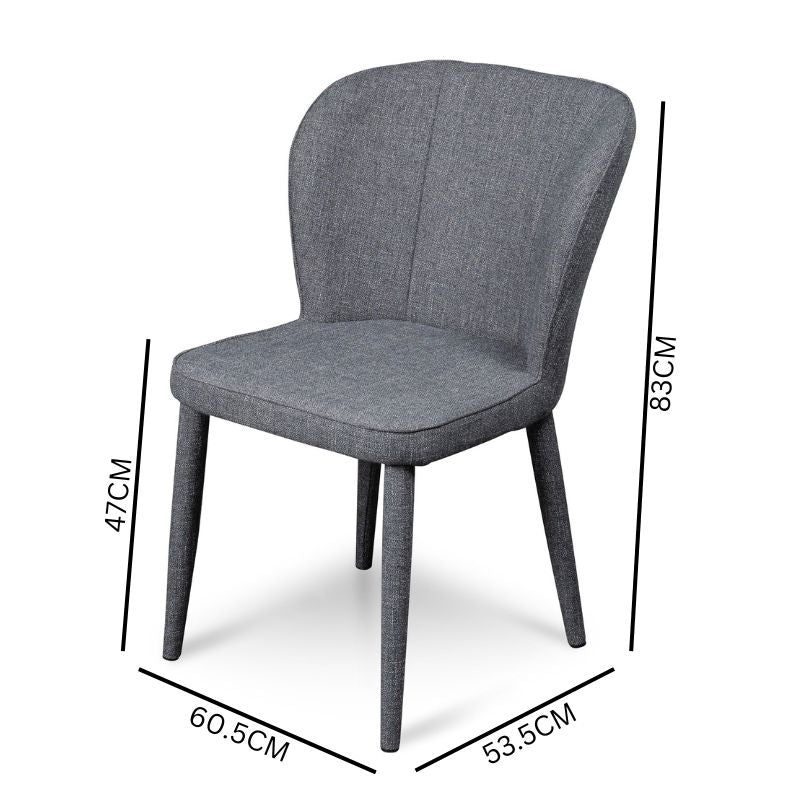 Olivia Fabric Dining Chair - Dark Grey