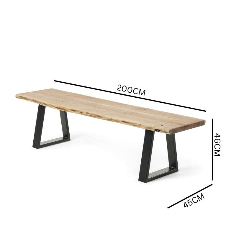 Olivia Solid Wood Bench - Natural