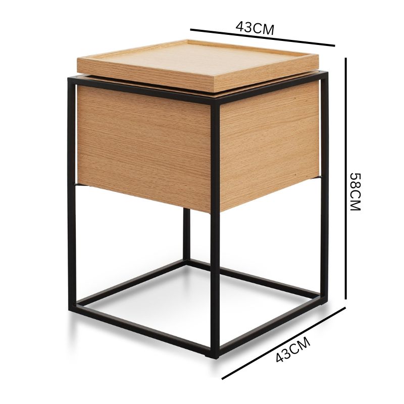 Onyx Scandinavian Oak Side Table - Black and Natural