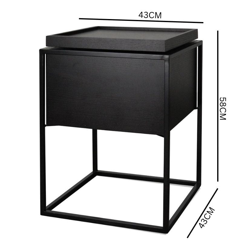 Onyx Scandinavian Side Table - Black