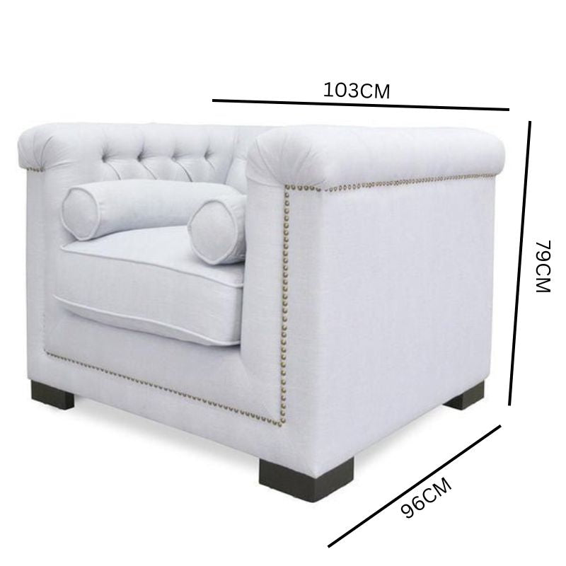 Penelope Chesterfield Lounge Chair - Grey