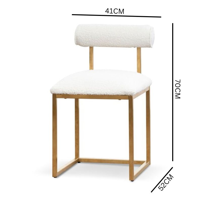 Petra Ivory White Boucle Occasional Chair - Brushed Gold Base