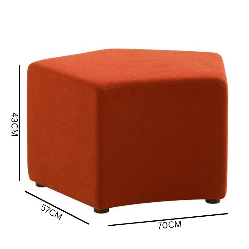 Piper Fabric Ottoman - Orange