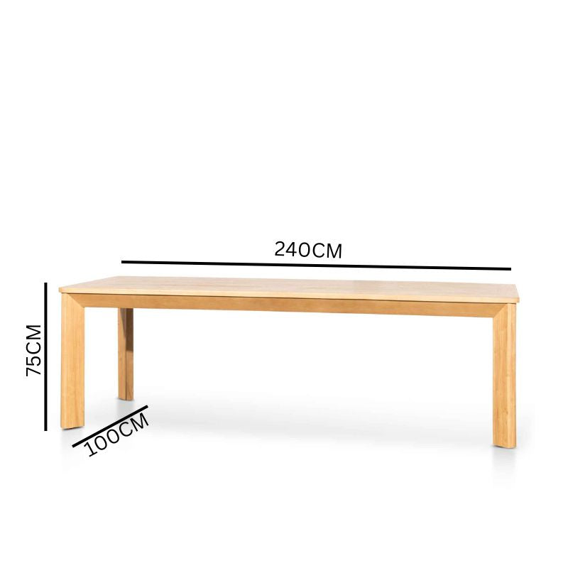 Reese 2.4m Wood Dining Table - Elm Distress Natural