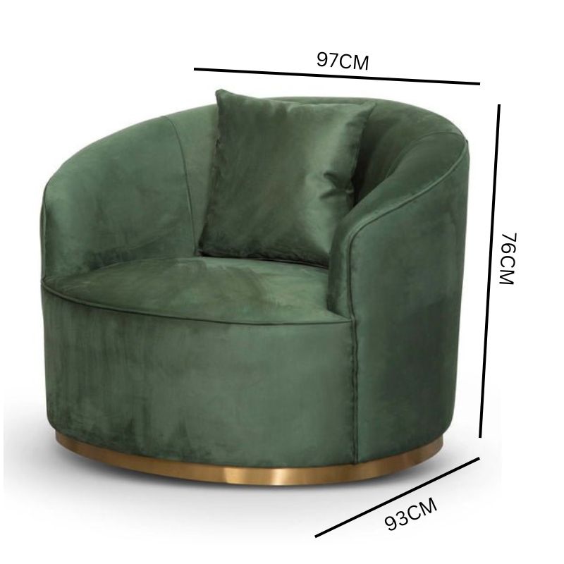 Ronan Armchair - Dark Green Velvet