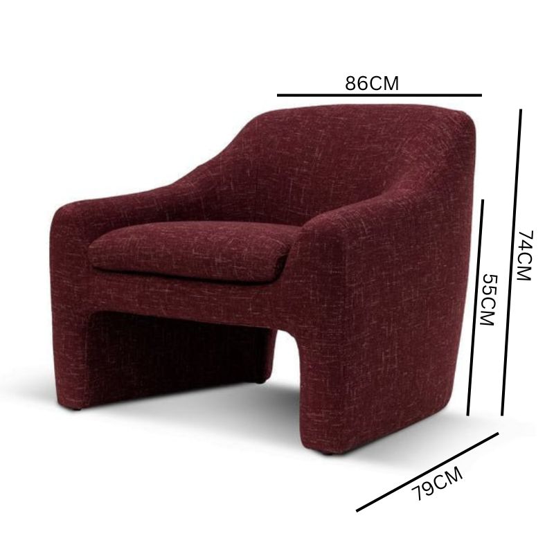 Russell Armchair - Sangria Red