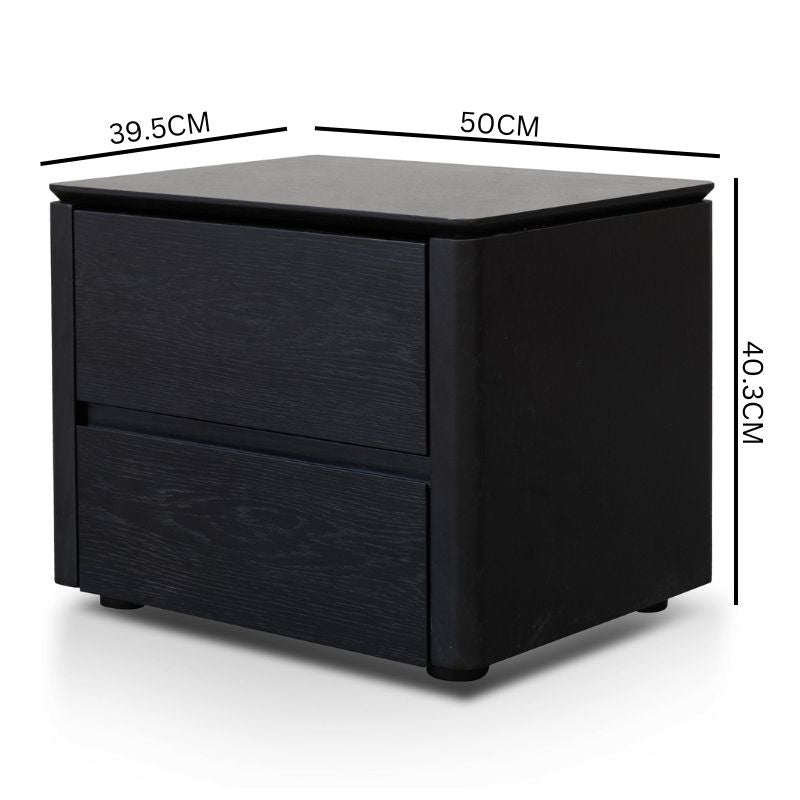 Rylee Bedside Table - Black Oak Veneer