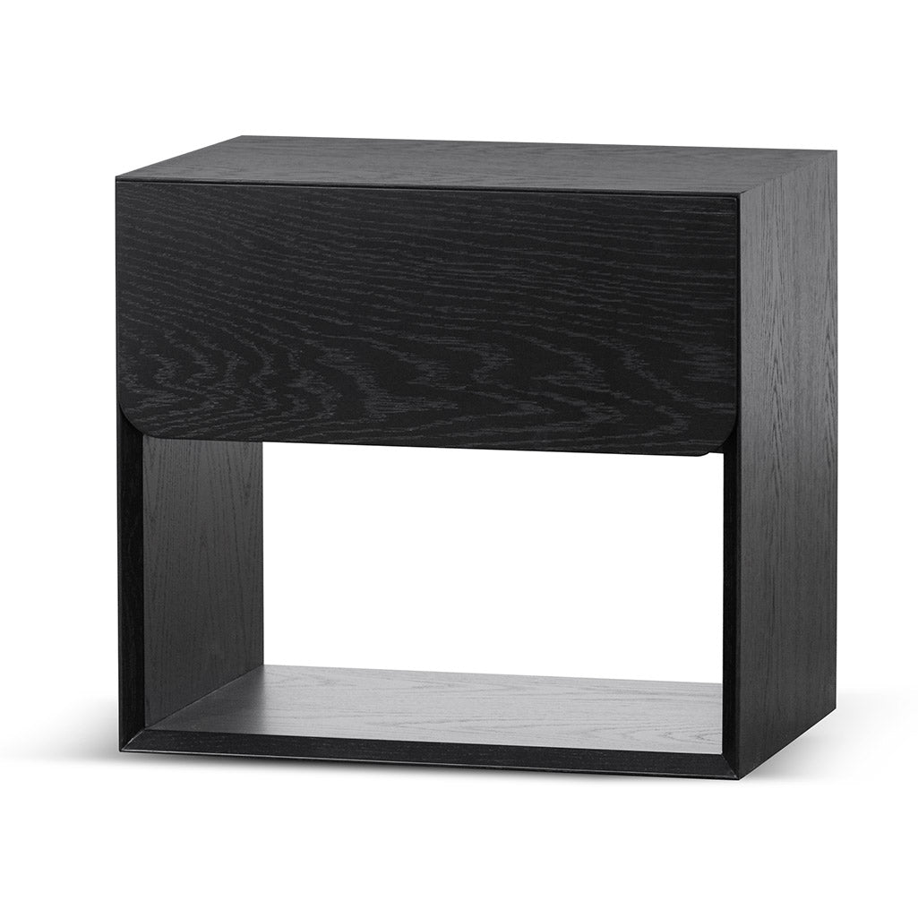 Andres Oak Bedside Table - Black