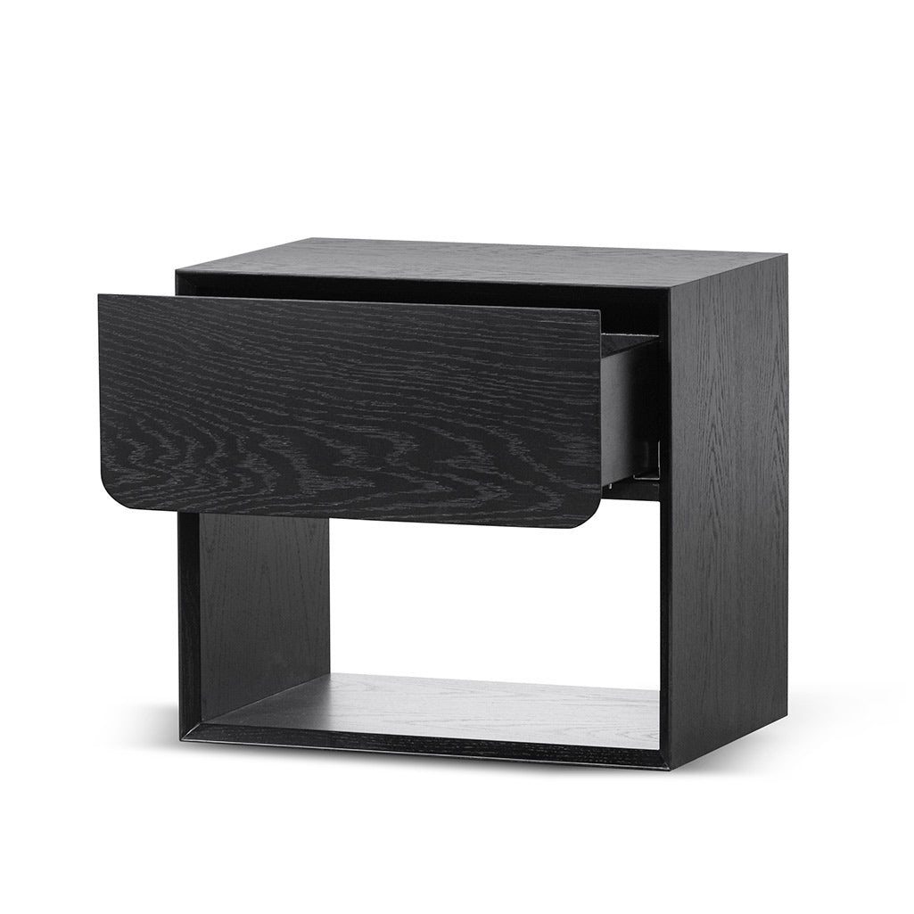 Andres Oak Bedside Table - Black