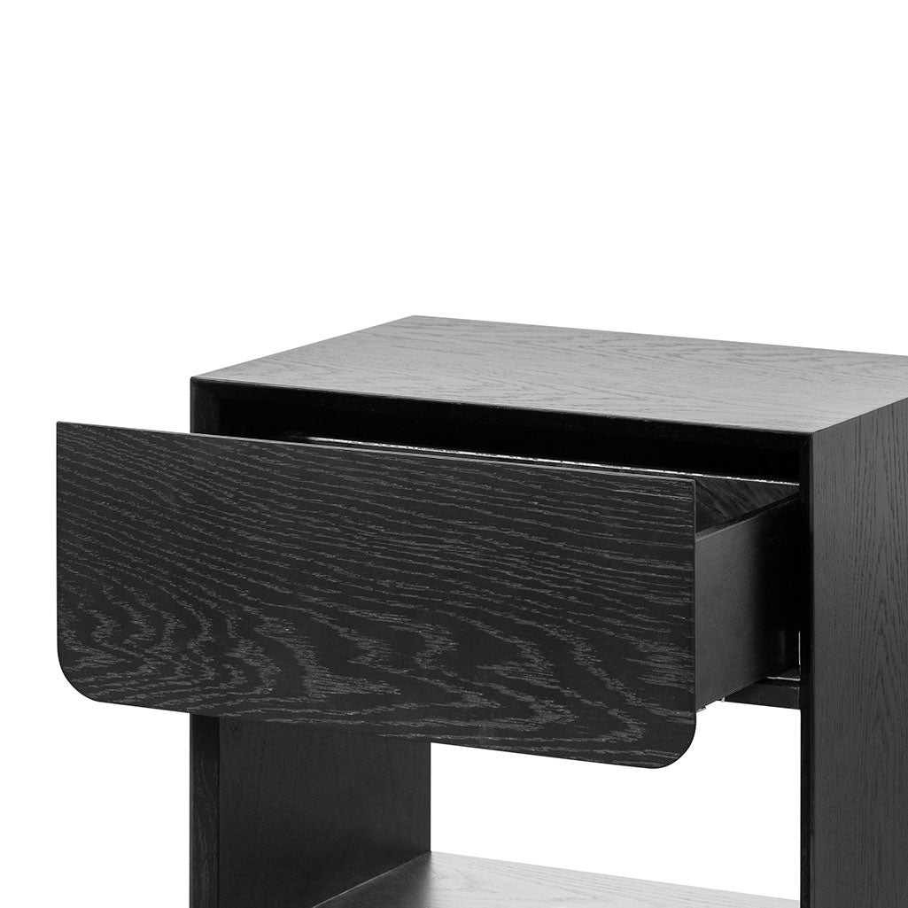 Andres Oak Bedside Table - Black