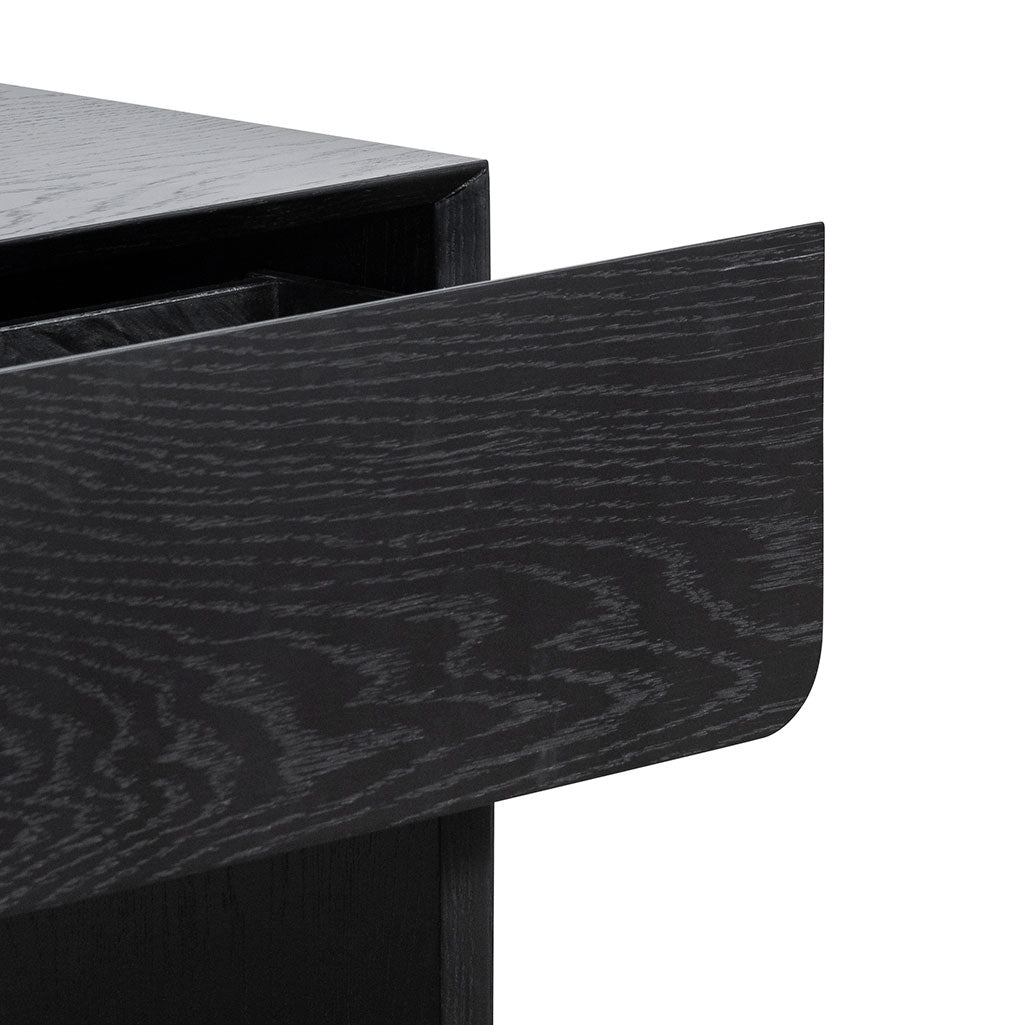 Andres Oak Bedside Table - Black