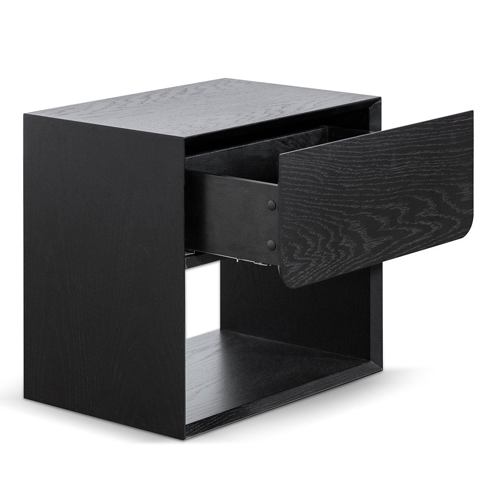 Andres Oak Bedside Table - Black