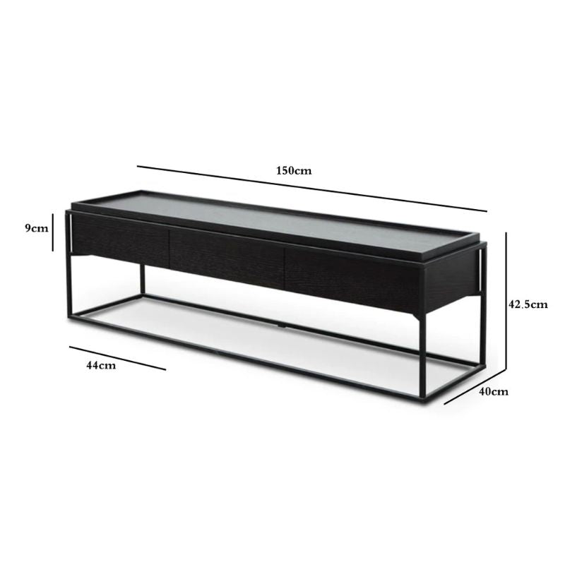 Selena Wooden TV Entertainment Unit - Full Black