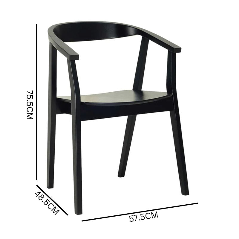 Selma Wooden Dining Chair - Black