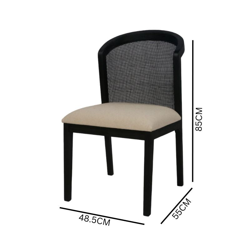 Set of 2 Edward Elm Dining Chair - Black