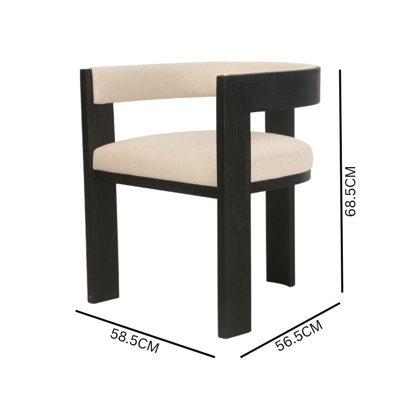 Set of 2 Elise Elm Dining Chair - Black