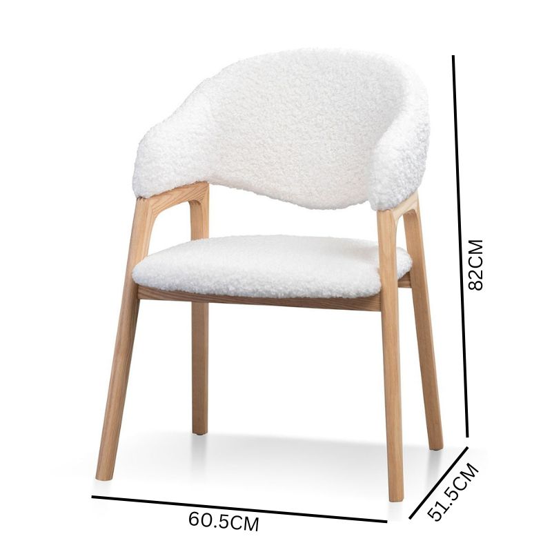 Set of 2 Owen Dining Chair - White Synthetic Wool
