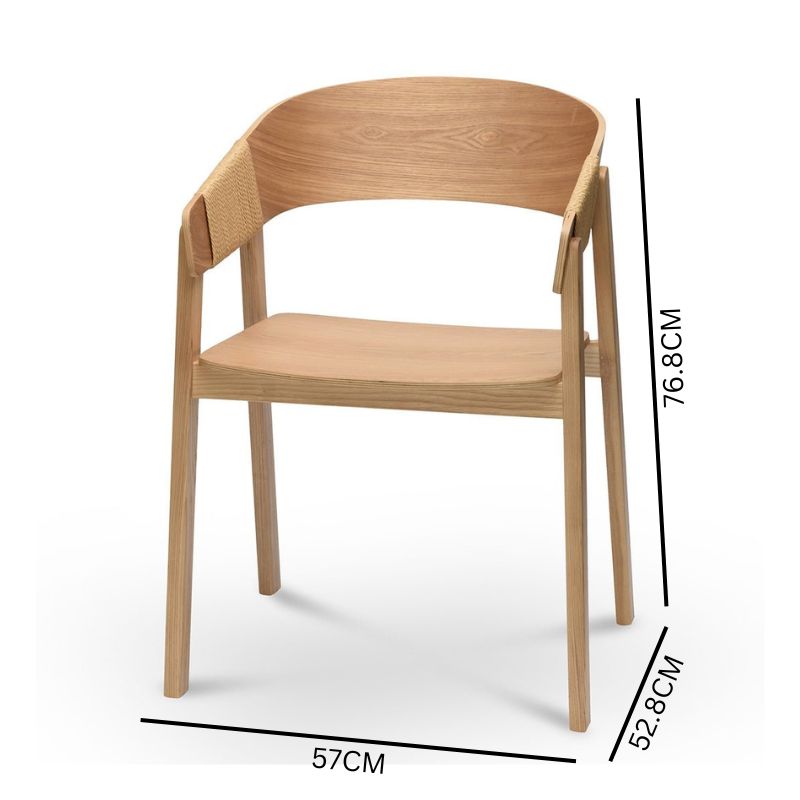 Set of 2 Vanessa Dining Chair - Natural