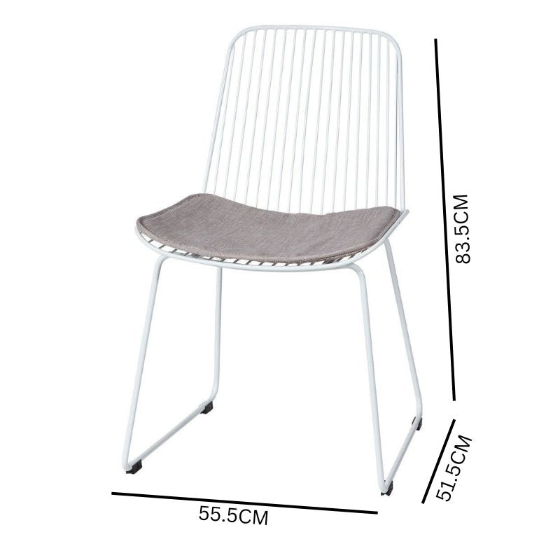 Set of 4 Vinta Steel Outdoor Dining Chair - White